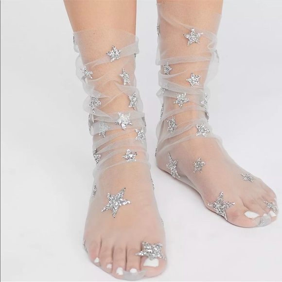 💖Magical Tulle Slouch Star Socks - Picture 2 of 4